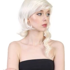 HPO Men's Pink Womens Game Wig | White TV/Movie Fancy Cosplay Halloween Wig | Premium Breathable Capless Cap 16 HPO Men's Pink Womens Game Wig | White TV/Movie Fancy Cosplay Halloween Wig | Premium Breathable Capless Cap