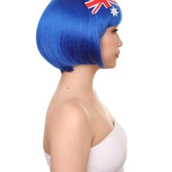 FLAGWIGS Australia Flag Sport Party Bob Wig | Patriotic Country Flag Cosplay Halloween Wig | Premium Breathable Capless Cap 13 FLAGWIGS Australia Flag Sport Party Bob Wig | Patriotic Country Flag Cosplay Halloween Wig | Premium Breathable Capless Cap