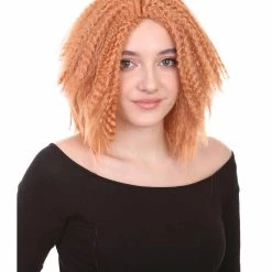 HPO Orange Curly Fashion Womens Wig | Party Ready Fancy Cosplay Halloween Wig | Premium Breathable Capless Cap Women's 14 HPO Orange Curly Fashion Womens Wig | Party Ready Fancy Cosplay Halloween Wig | Premium Breathable Capless Cap Women's