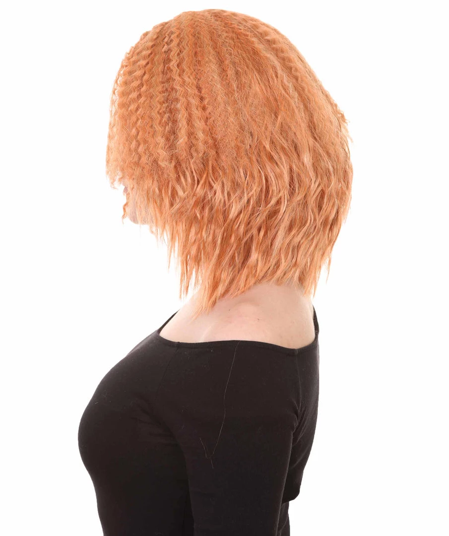 HPO Orange Curly Fashion Womens Wig | Party Ready Fancy Cosplay Halloween Wig | Premium Breathable Capless Cap Women's 3 HPO Orange Curly Fashion Womens Wig | Party Ready Fancy Cosplay Halloween Wig | Premium Breathable Capless Cap Women's