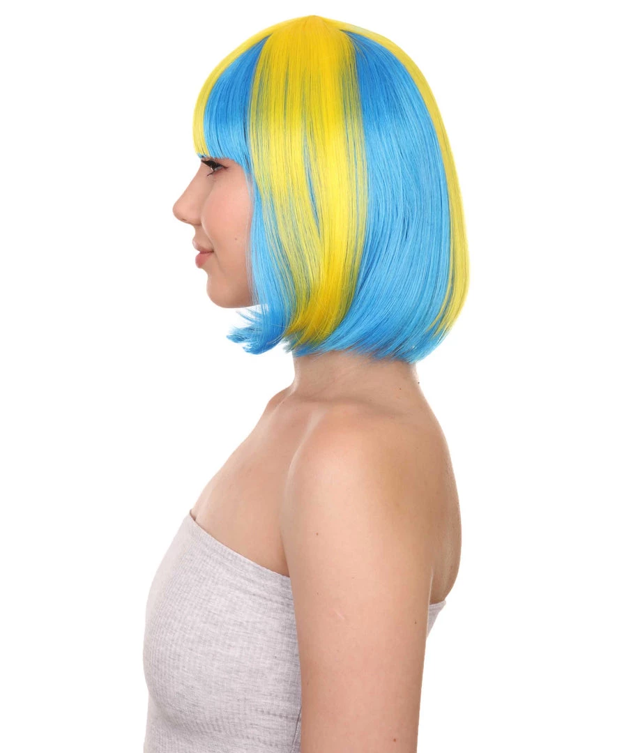 FLAGWIGS Sweden Flag Sport Party Bob | Yellow Sky Blue Sexy Cosplay Party Halloween Wig | Premium Breathable Capless Cap 3 FLAGWIGS Sweden Flag Sport Party Bob | Yellow Sky Blue Sexy Cosplay Party Halloween Wig | Premium Breathable Capless Cap