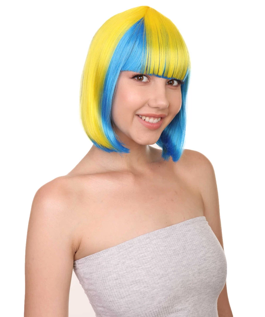 FLAGWIGS Sweden Flag Sport Party Bob | Yellow Sky Blue Sexy Cosplay Party Halloween Wig | Premium Breathable Capless Cap 6 FLAGWIGS Sweden Flag Sport Party Bob | Yellow Sky Blue Sexy Cosplay Party Halloween Wig | Premium Breathable Capless Cap