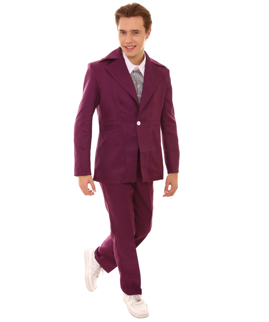 HPO 70's Rock Star | Powder Blue Suit With Dickie And Tie | Premium Halloween Costume | Multiple Color Options Men's 36 HPO 70's Rock Star | Powder Blue Suit With Dickie And Tie | Premium Halloween Costume | Multiple Color Options Men's