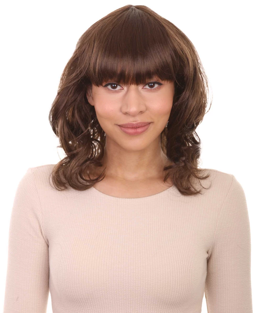 HPO Wavy Brown Chic Womens Wig | Cosplay Wig | Premium Breathable Capless Cap Men's 2 HPO Wavy Brown Chic Womens Wig | Cosplay Wig | Premium Breathable Capless Cap Men's