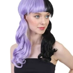 HPO Singer Wavy Ponytail Womens Wig | Purple & Black Celebrity Wig | Premium Breathable Capless Cap Men's 14 HPO Singer Wavy Ponytail Womens Wig | Purple & Black Celebrity Wig | Premium Breathable Capless Cap Men's