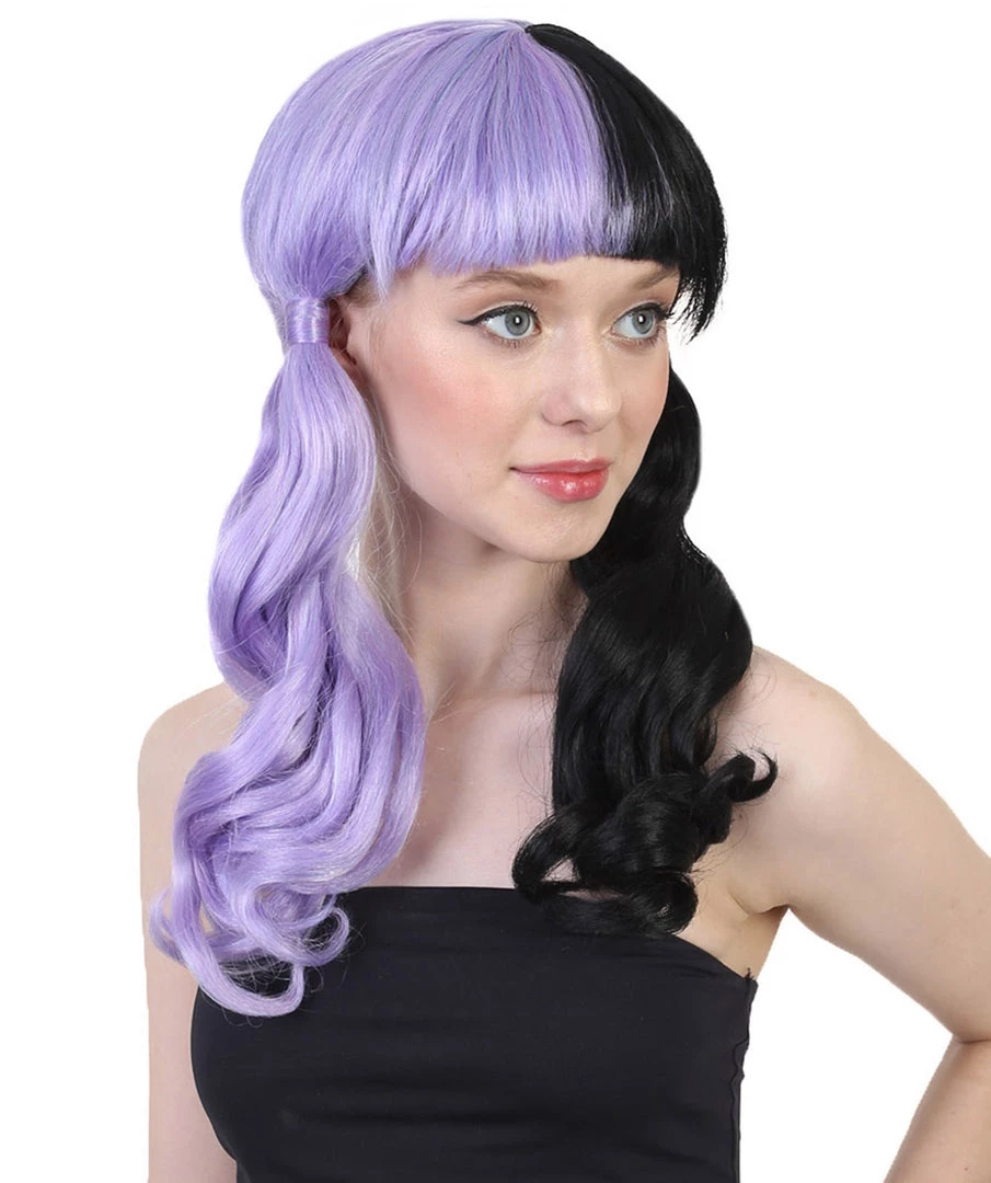 HPO Singer Wavy Ponytail Womens Wig | Purple & Black Celebrity Wig | Premium Breathable Capless Cap Men's 6 HPO Singer Wavy Ponytail Womens Wig | Purple & Black Celebrity Wig | Premium Breathable Capless Cap Men's