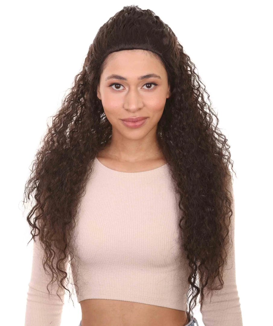 HPO Men's Womens Polynesian Princess Wig | Long Curly Wig | Premium Breathable Capless Cap 1 HPO Men's Womens Polynesian Princess Wig | Long Curly Wig | Premium Breathable Capless Cap