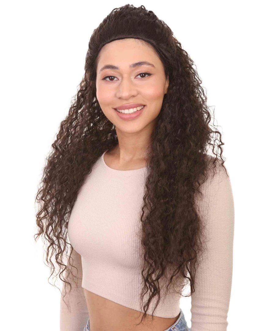HPO Men's Womens Polynesian Princess Wig | Long Curly Wig | Premium Breathable Capless Cap 2 HPO Men's Womens Polynesian Princess Wig | Long Curly Wig | Premium Breathable Capless Cap