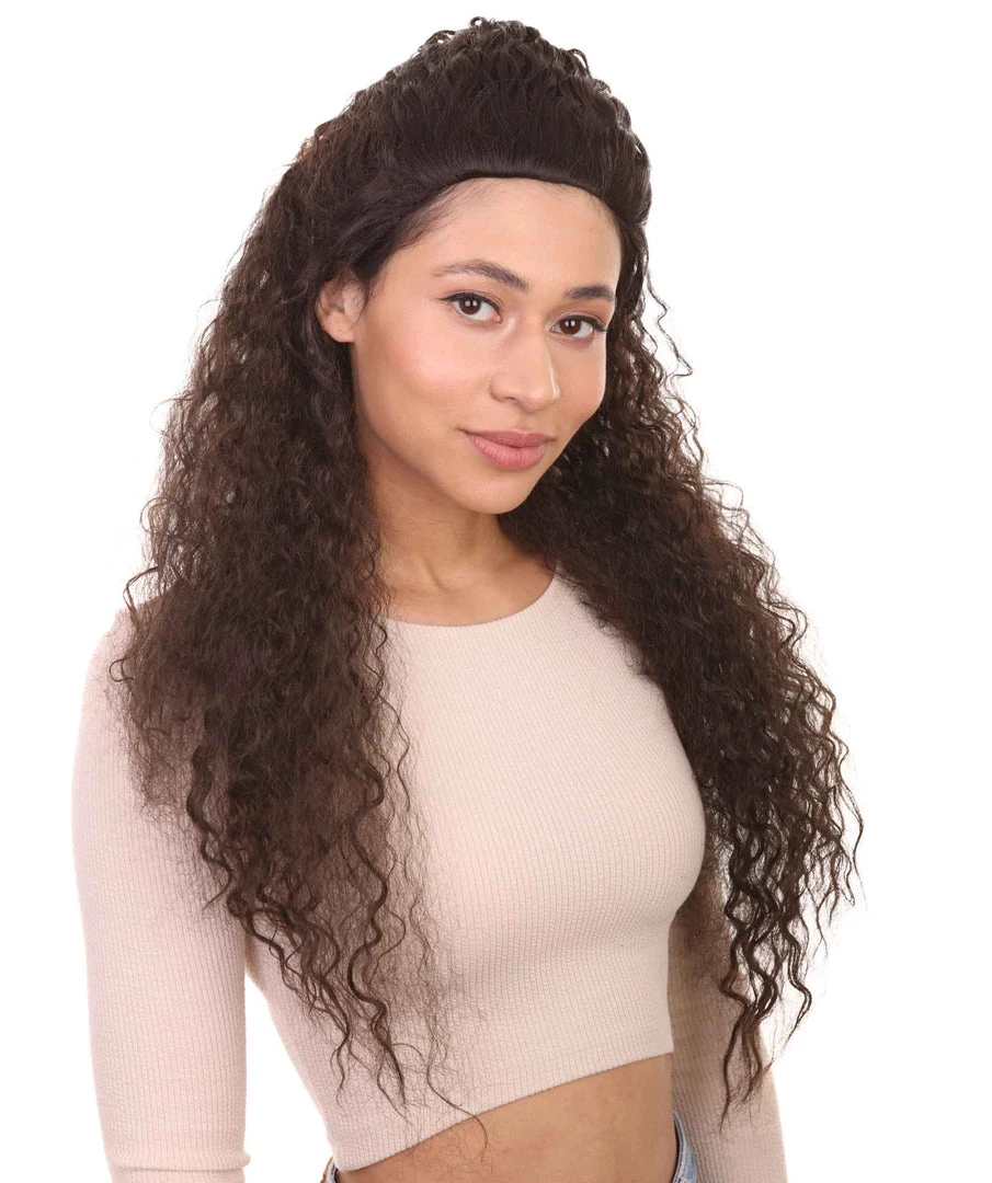 HPO Men's Womens Polynesian Princess Wig | Long Curly Wig | Premium Breathable Capless Cap 6 HPO Men's Womens Polynesian Princess Wig | Long Curly Wig | Premium Breathable Capless Cap