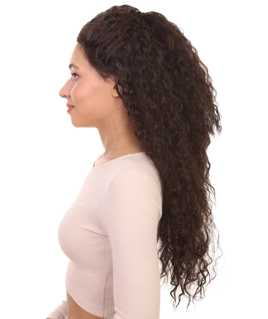 HPO Men's Womens Polynesian Princess Wig | Long Curly Wig | Premium Breathable Capless Cap 3 HPO Men's Womens Polynesian Princess Wig | Long Curly Wig | Premium Breathable Capless Cap