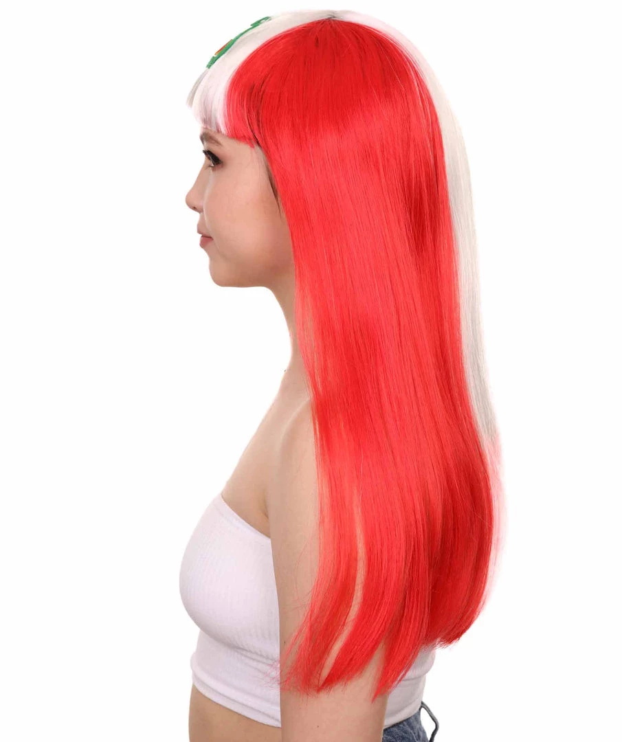 FLAGWIGS Peru Flag Sport Party Long Bob Wig | Long Straight Wig | Premium Breathable Capless Cap Women's 3 FLAGWIGS Peru Flag Sport Party Long Bob Wig | Long Straight Wig | Premium Breathable Capless Cap Women's