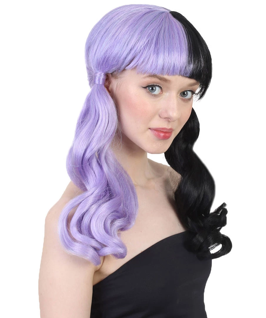 HPO Singer Wavy Ponytail Womens Wig | Purple & Black Celebrity Wig | Premium Breathable Capless Cap Men's 5 HPO Singer Wavy Ponytail Womens Wig | Purple & Black Celebrity Wig | Premium Breathable Capless Cap Men's
