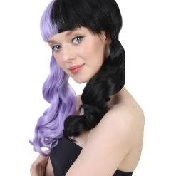 HPO Singer Wavy Ponytail Womens Wig | Purple & Black Celebrity Wig | Premium Breathable Capless Cap Men's 11 HPO Singer Wavy Ponytail Womens Wig | Purple & Black Celebrity Wig | Premium Breathable Capless Cap Men's