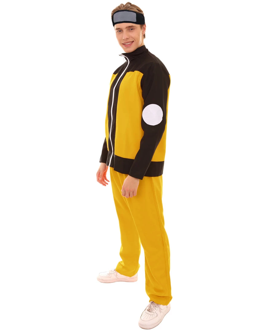 HPO Adult Men's Village Head Anime Costume | Black & Yellow Cosplay Costume 3 HPO Adult Men's Village Head Anime Costume | Black & Yellow Cosplay Costume