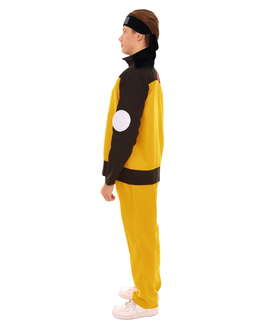 HPO Adult Men's Village Head Anime Costume | Black & Yellow Cosplay Costume 4 HPO Adult Men's Village Head Anime Costume | Black & Yellow Cosplay Costume