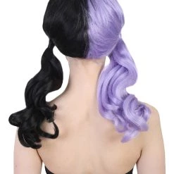 HPO Singer Wavy Ponytail Womens Wig | Purple & Black Celebrity Wig | Premium Breathable Capless Cap Men's 12 HPO Singer Wavy Ponytail Womens Wig | Purple & Black Celebrity Wig | Premium Breathable Capless Cap Men's