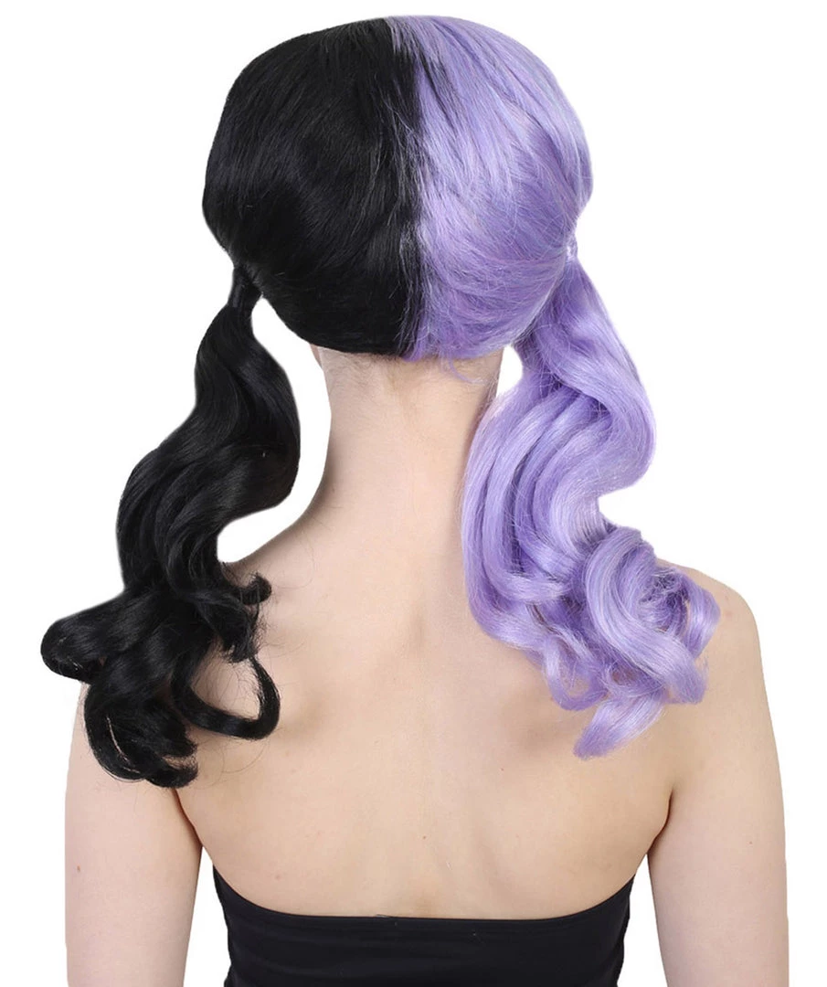 HPO Singer Wavy Ponytail Womens Wig | Purple & Black Celebrity Wig | Premium Breathable Capless Cap Men's 4 HPO Singer Wavy Ponytail Womens Wig | Purple & Black Celebrity Wig | Premium Breathable Capless Cap Men's