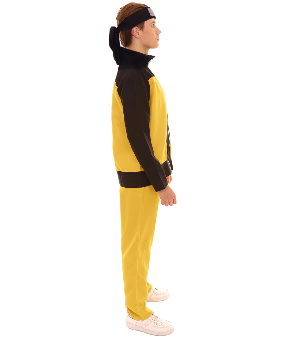 HPO Adult Men's Village Head Anime Costume | Black & Yellow Cosplay Costume 6 HPO Adult Men's Village Head Anime Costume | Black & Yellow Cosplay Costume