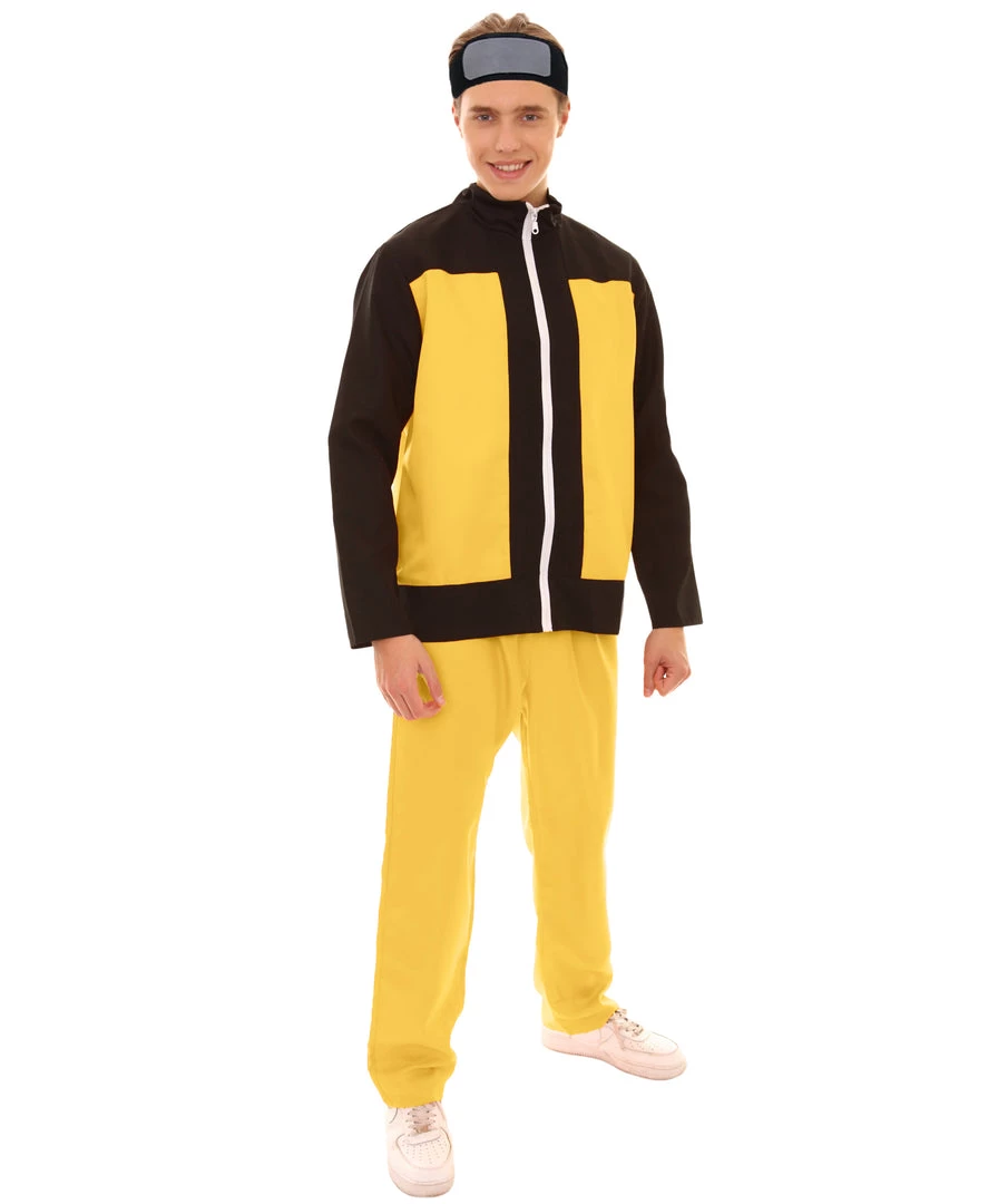 HPO Adult Men's Village Head Anime Costume | Black & Yellow Cosplay Costume 7 HPO Adult Men's Village Head Anime Costume | Black & Yellow Cosplay Costume