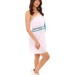 HPO Adult Women's Roman Fancy Dress Costume | Blue & White Cosplay Costume