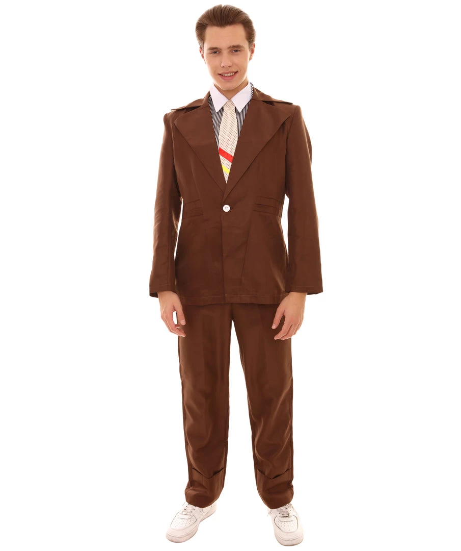 HPO 70's Rock Star | Powder Blue Suit With Dickie And Tie | Premium Halloween Costume | Multiple Color Options Men's 30 HPO 70's Rock Star | Powder Blue Suit With Dickie And Tie | Premium Halloween Costume | Multiple Color Options Men's