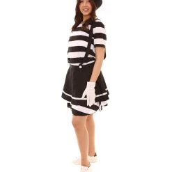 HPO Adult Woman's Mime Costume | Black & White Halloween Costume