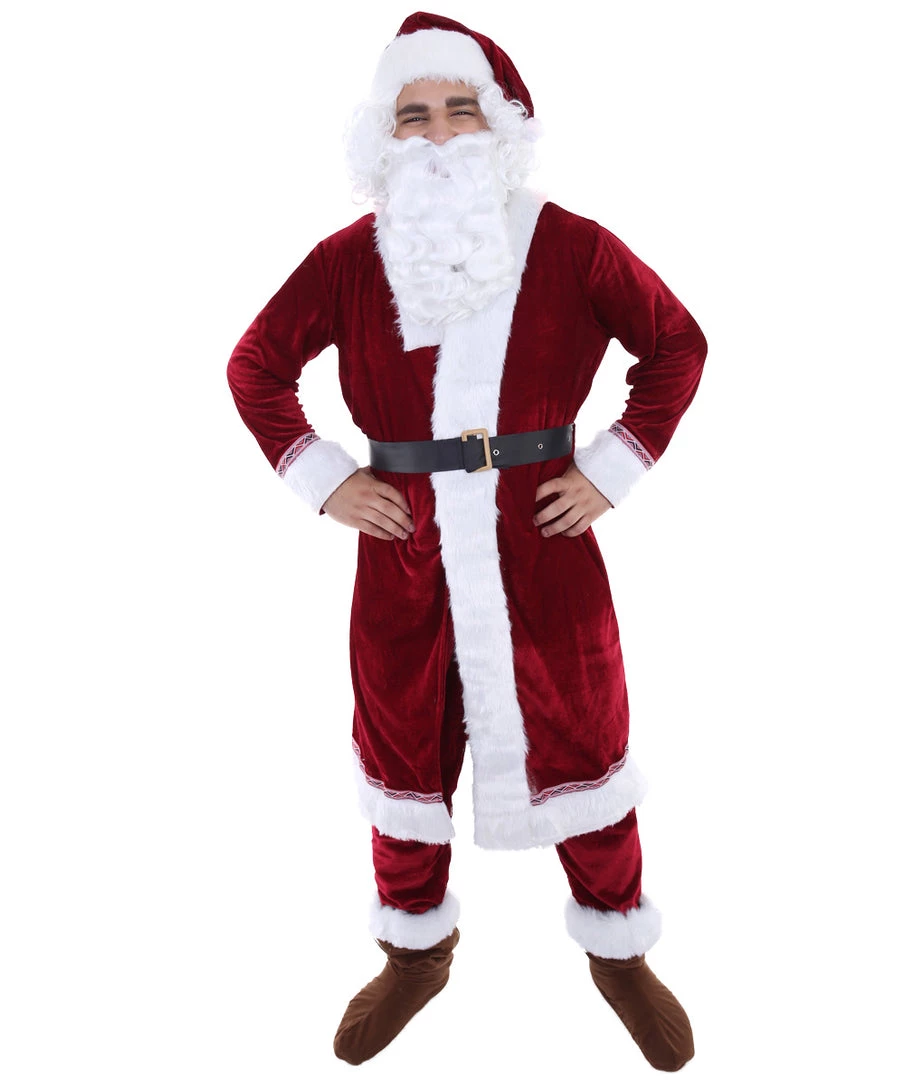 HPO Adult Men's Deluxe Classic Santa Claus Suit Costume | Multi Christmas Costume 2 HPO Adult Men's Deluxe Classic Santa Claus Suit Costume | Multi Christmas Costume