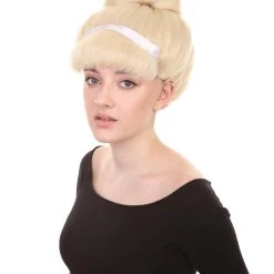 HPO Princess Womens Wig | Blonde Short Royal Bun Wig | Premium Breathable Capless Cap Women's