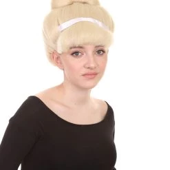 HPO Princess Womens Wig | Blonde Short Royal Bun Wig | Premium Breathable Capless Cap Women's