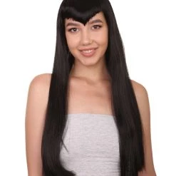 HPO Vampire Black Mens Wig | Horror Sexy Cosplay Party Halloween Wig | Premium Breathable Capless Cap Men's