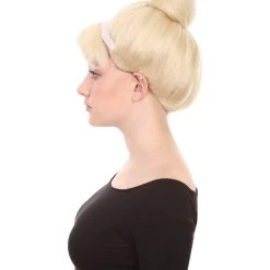 HPO Princess Womens Wig | Blonde Short Royal Bun Wig | Premium Breathable Capless Cap Women's