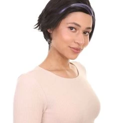 HPO Animation Hero Womens Wig | Short Black Purple TV/Movie Wig | Premium Breathable Capless Cap 14 HPO Animation Hero Womens Wig | Short Black Purple TV/Movie Wig | Premium Breathable Capless Cap