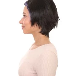 HPO Animation Hero Womens Wig | Short Black Purple TV/Movie Wig | Premium Breathable Capless Cap 11 HPO Animation Hero Womens Wig | Short Black Purple TV/Movie Wig | Premium Breathable Capless Cap