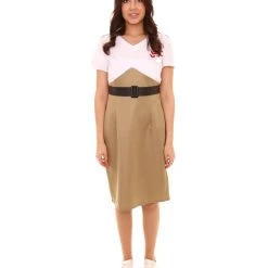 HPO Men's Adult Women Army Costume | White & Golden Cosplay Costume