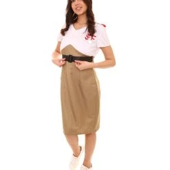 HPO Men's Adult Women Army Costume | White & Golden Cosplay Costume