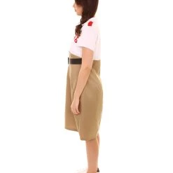 HPO Men's Adult Women Army Costume | White & Golden Cosplay Costume