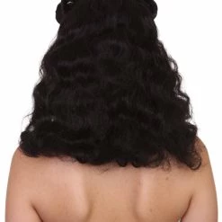 HPO Womens Pin Up Wig | Black Party Ready Fancy Cosplay Halloween Wig | Premium Breathable Capless Cap