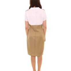 HPO Men's Adult Women Army Costume | White & Golden Cosplay Costume