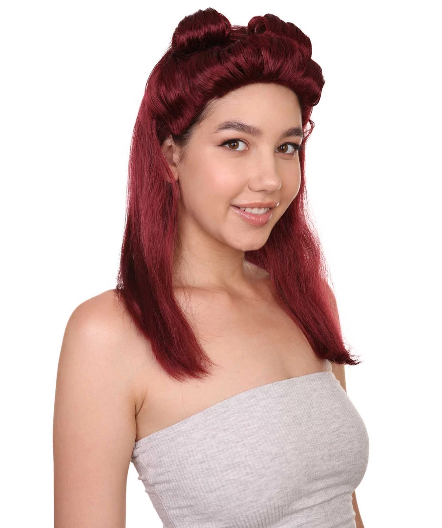 HPO Women's 40s Pin Up Girl Brown Womens Wig | Cosplay Halloween Wig | Premium Breathable Capless Cap 6 HPO Women's 40s Pin Up Girl Brown Womens Wig | Cosplay Halloween Wig | Premium Breathable Capless Cap