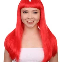 FLAGWIGS Switzerland Flag Sport Party Long Bob Wig | Sexy Cosplay Party Halloween Wig | Premium Breathable Capless Cap