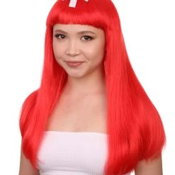 FLAGWIGS Switzerland Flag Sport Party Long Bob Wig | Sexy Cosplay Party Halloween Wig | Premium Breathable Capless Cap