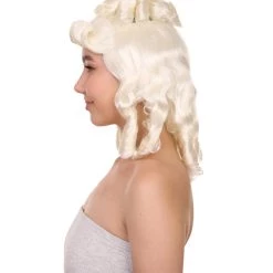 HPO Womens Colonial Ladies 18th Century Wig | Blonde Historical Wigs | Premium Breathable Capless Cap Women's 11 HPO Womens Colonial Ladies 18th Century Wig | Blonde Historical Wigs | Premium Breathable Capless Cap Women's
