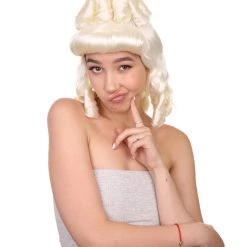 HPO Womens Colonial Ladies 18th Century Wig | Blonde Historical Wigs | Premium Breathable Capless Cap Women's 15 HPO Womens Colonial Ladies 18th Century Wig | Blonde Historical Wigs | Premium Breathable Capless Cap Women's
