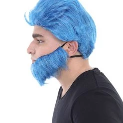 HPO Beast Wig & Beard | Blue Cosplay Halloween Wig | Premium Breathable Capless Cap 10 HPO Beast Wig & Beard | Blue Cosplay Halloween Wig | Premium Breathable Capless Cap