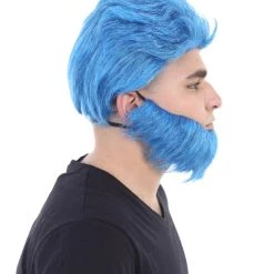 HPO Beast Wig & Beard | Blue Cosplay Halloween Wig | Premium Breathable Capless Cap 12 HPO Beast Wig & Beard | Blue Cosplay Halloween Wig | Premium Breathable Capless Cap