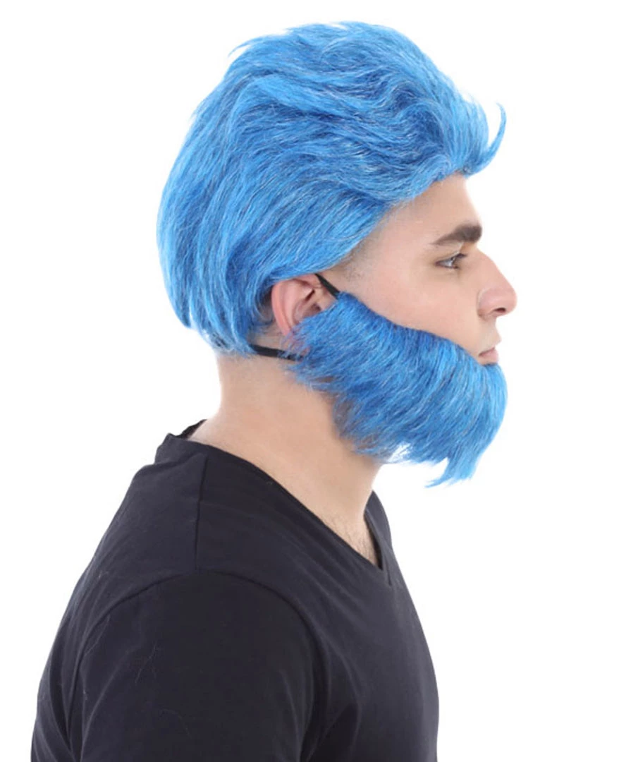 HPO Beast Wig & Beard | Blue Cosplay Halloween Wig | Premium Breathable Capless Cap 5 HPO Beast Wig & Beard | Blue Cosplay Halloween Wig | Premium Breathable Capless Cap