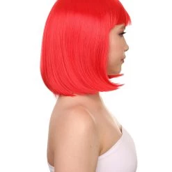 FLAGWIGS Women's Switzerland Flag Sport Party Bob Wig | Sexy Cosplay Party Halloween Wig | Premium Breathable Capless Cap