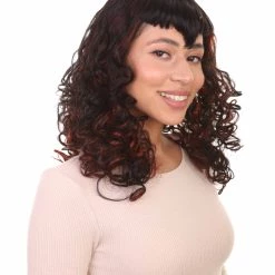 HPO Womens Passion Wig | Long Curly Black Party Ready Fancy Cosplay Halloween Wig | Premium Breathable Capless Cap Women's 14 HPO Womens Passion Wig | Long Curly Black Party Ready Fancy Cosplay Halloween Wig | Premium Breathable Capless Cap Women's