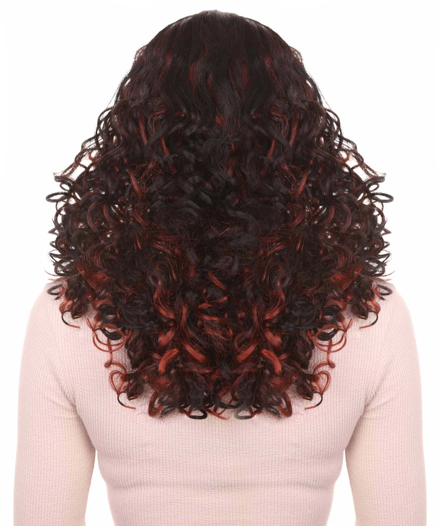 HPO Womens Passion Wig | Long Curly Black Party Ready Fancy Cosplay Halloween Wig | Premium Breathable Capless Cap Women's 4 HPO Womens Passion Wig | Long Curly Black Party Ready Fancy Cosplay Halloween Wig | Premium Breathable Capless Cap Women's