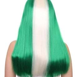 FLAGWIGS Nigeria Flag Sport Party Long Bob Wig | National Pride White Green Long Wig | Premium Breathable Capless Cap Women's 12 FLAGWIGS Nigeria Flag Sport Party Long Bob Wig | National Pride White Green Long Wig | Premium Breathable Capless Cap Women's
